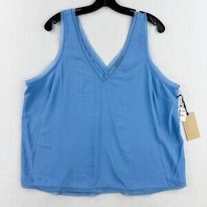 HALOGEN Raw Edge Tank Size XXL Womens Blue - New Imperfect